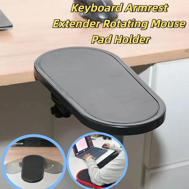 Computer Arm Rest For Desk Adjustable Ergonomic Wrist Rest Support For Keyboard Armrest Extender Rotating Mouse Pad Holder