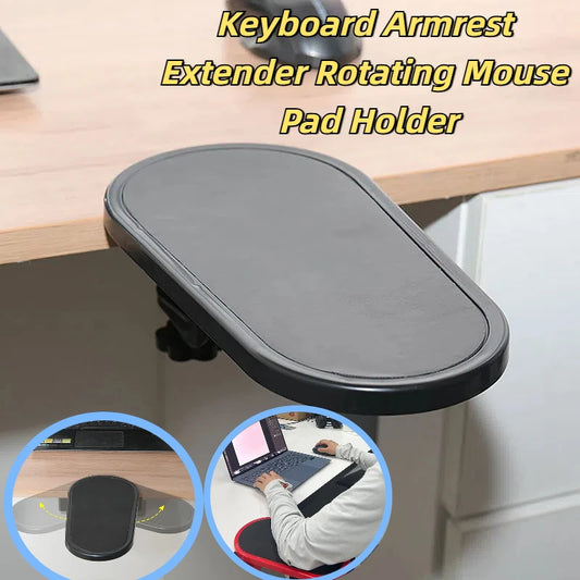 Computer Arm Rest For Desk Adjustable Ergonomic Wrist Rest Support For Keyboard Armrest Extender Rotating Mouse Pad Holder