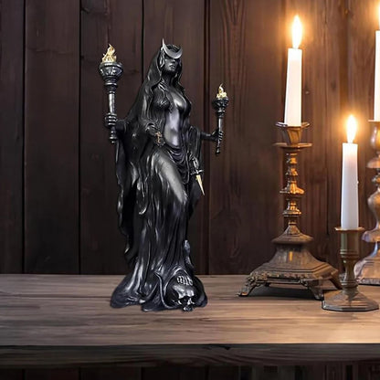 Hecate & Hounds Statue - Witch of The Night (Home Decor, Witch, Hounds of Magic, Resin Sculpture Decor)