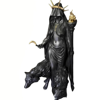 Hecate & Hounds Statue - Witch of The Night (Home Decor, Witch, Hounds of Magic, Resin Sculpture Decor)