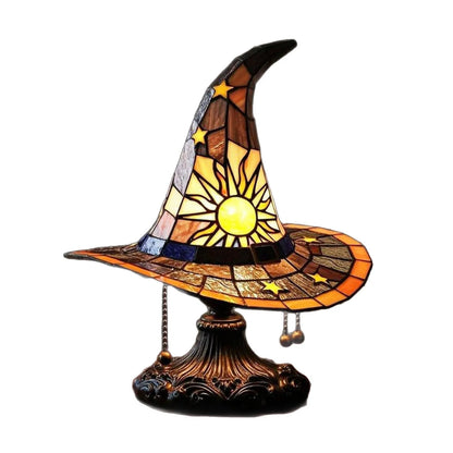 Stained Glass Witch Hat Lamp