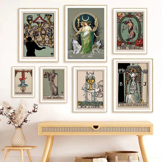Tarot Wall Art Canvas - Posters and Prints, Wall Pictures, Room Decor