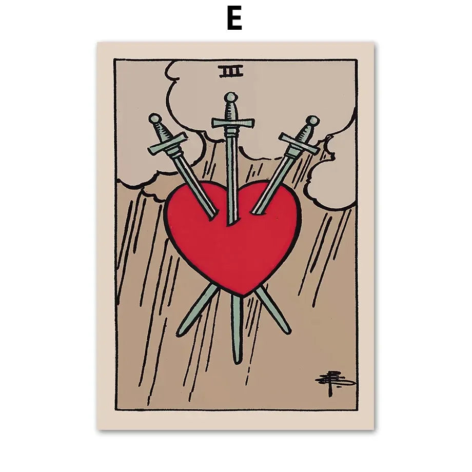 Tarot Wall Art Canvas - Posters and Prints, Wall Pictures, Room Decor