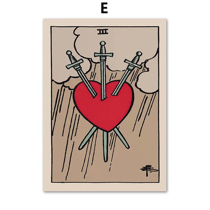 Tarot Wall Art Canvas - Posters and Prints, Wall Pictures, Room Decor