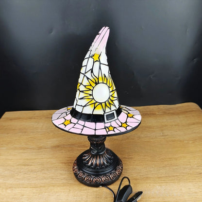 Stained Glass Witch Hat Lamp