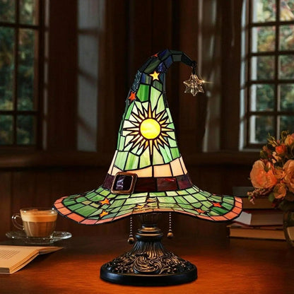 Stained Glass Witch Hat Lamp